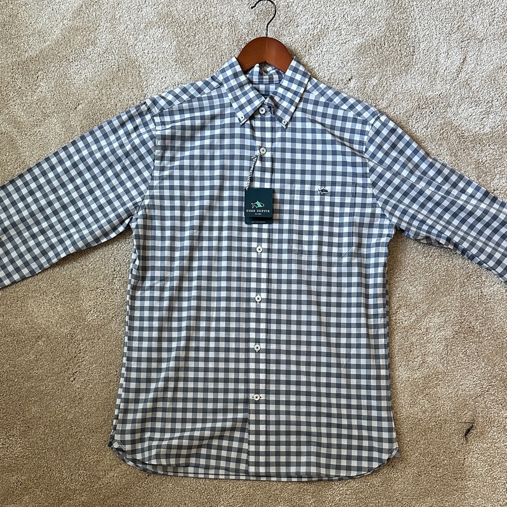Classic Blue and White Checkered Men's Shirt